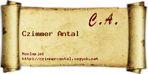 Czimmer Antal névjegykártya